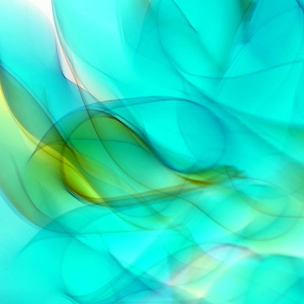 Abstract image representing flow of energy with turquoise waves.